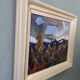 Peinture à l’huile encadrée Paysage vintage suédois du milieu du siècle