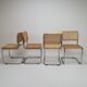 Set of 4 tubular frame and cane dining chairs by Marcel Breuer, 1970s