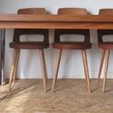 70's chrome teak table