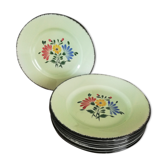 Serving 8 flat plates Anjou de Niderviller