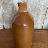Antique Doulton Lambeth Brown Salt Stoneware Bottle Square Base 1860