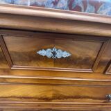 Louis-Philippe chest of drawers in cherry burl and Pyrenees marble top f