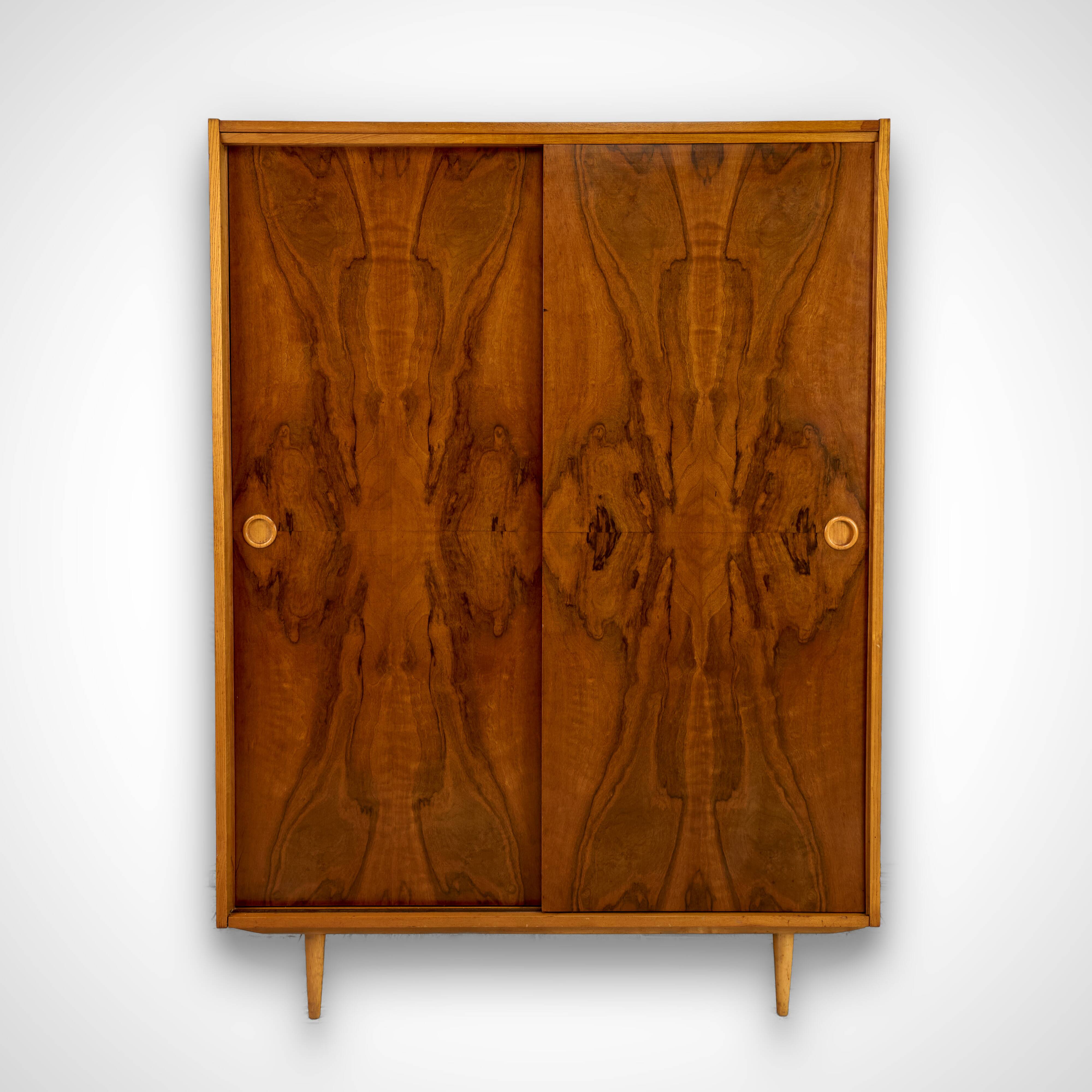 Vintage Wardrobe with sliding doors, 1960s, Czechoslovakia