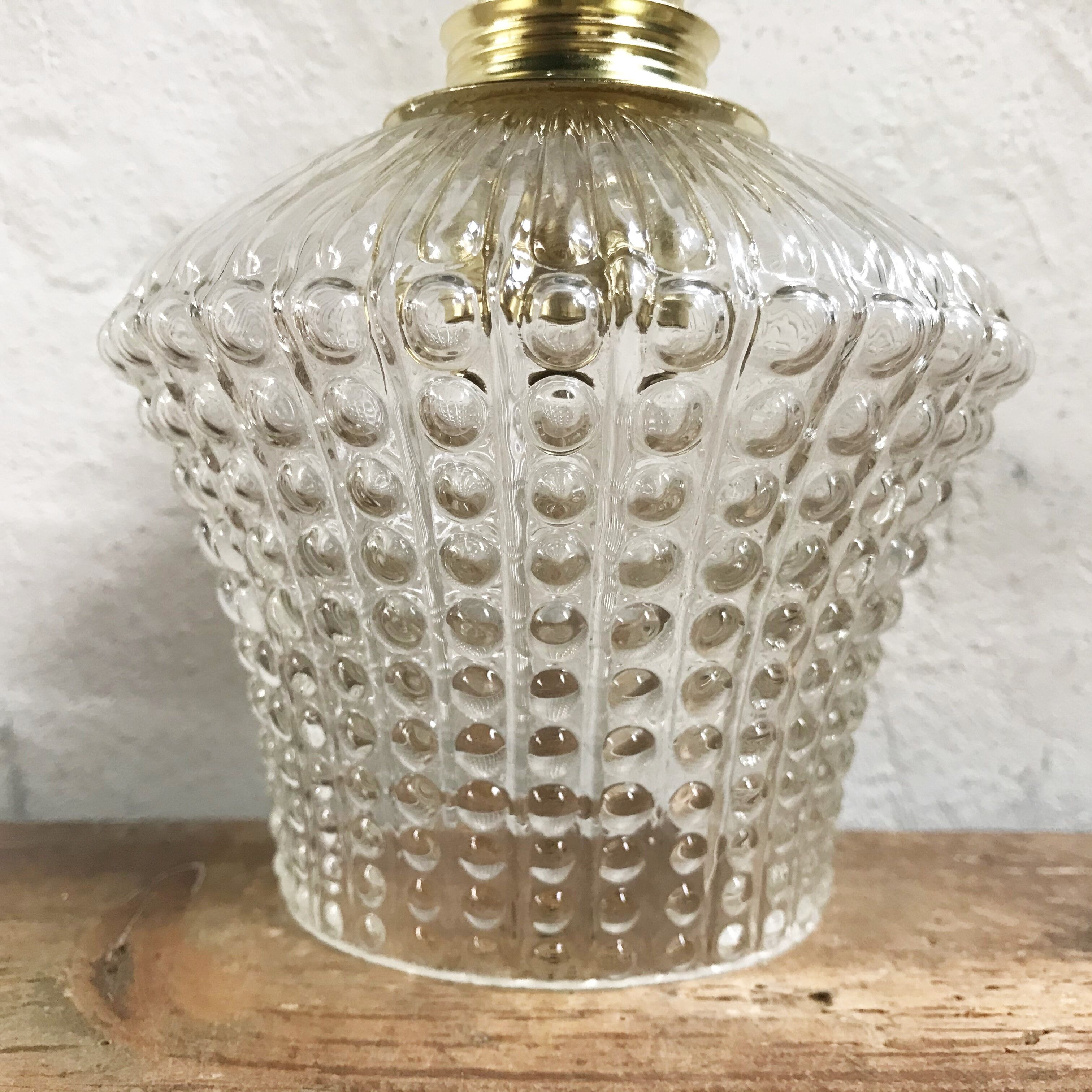Vintage glass hanging lamp
