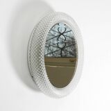 Stunning 1960s illuminated Limburg crystal glass wall mirror