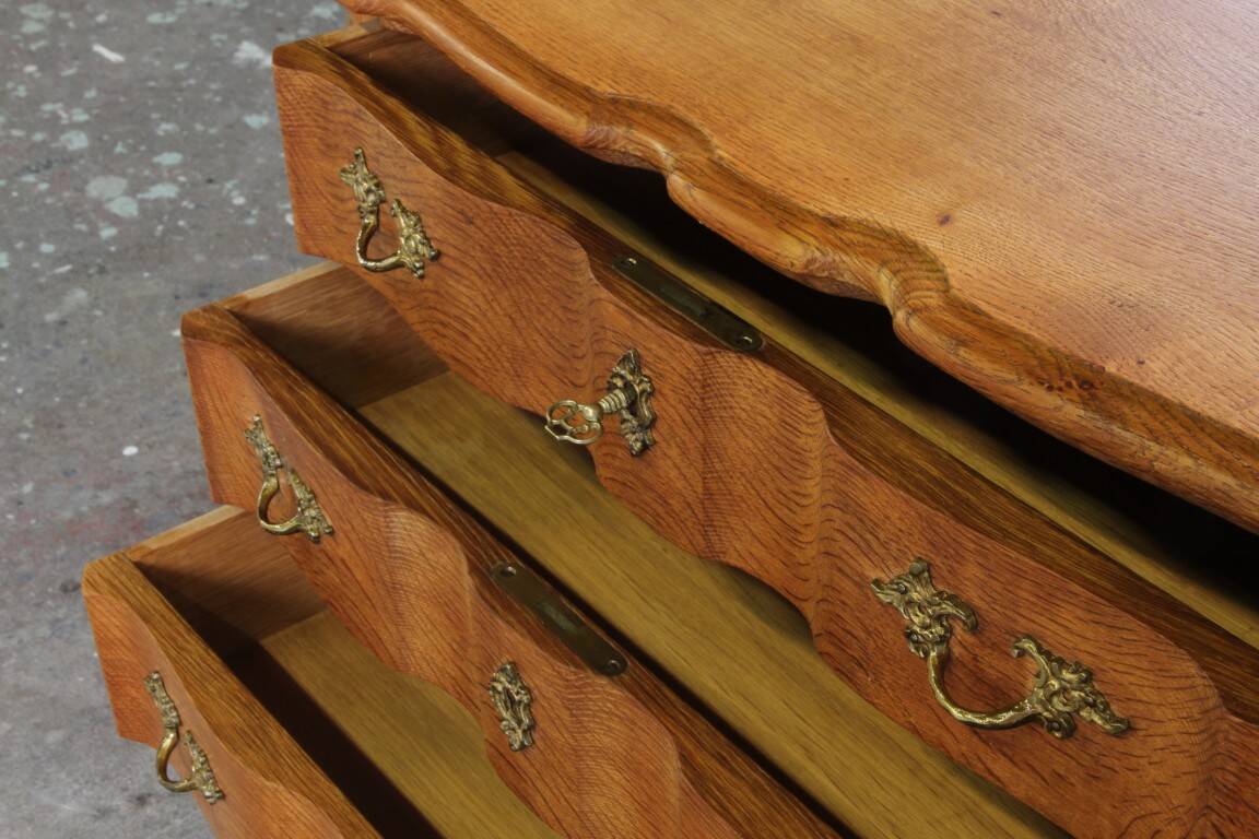 Vintage 1960s Danish Brutalist light oak dresser Kjærnulf & French style