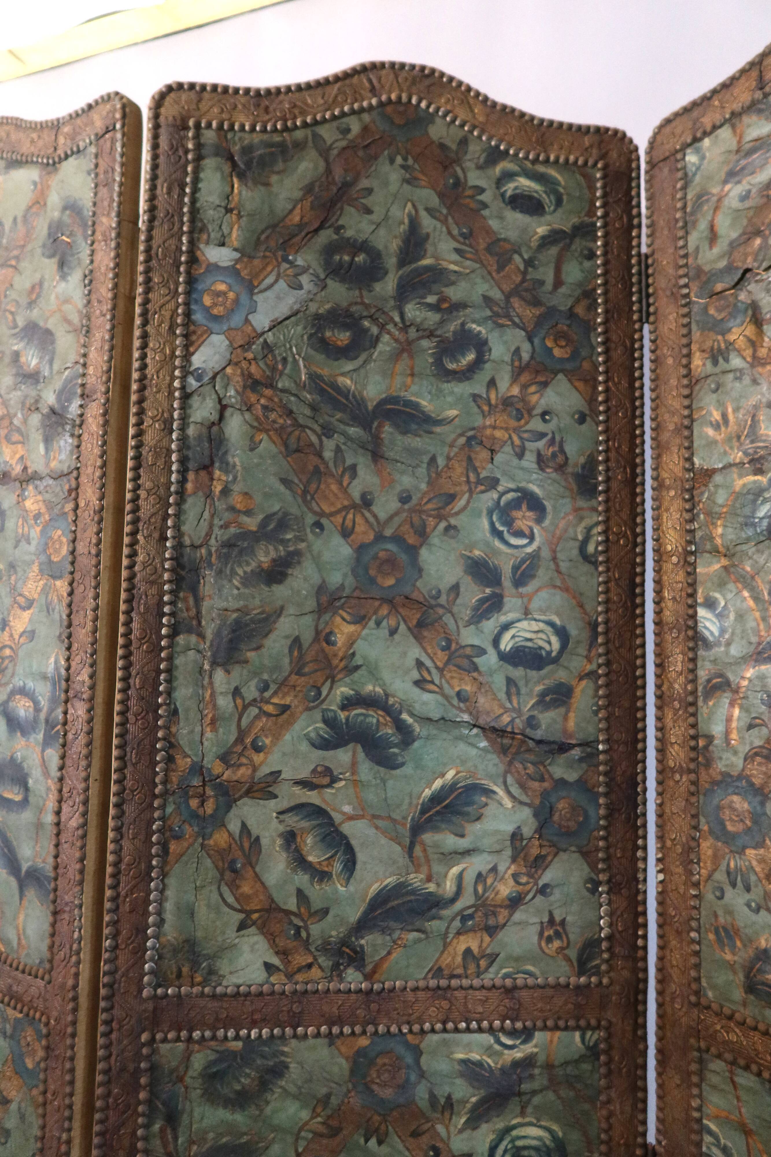 17th century Cordoba leather screen