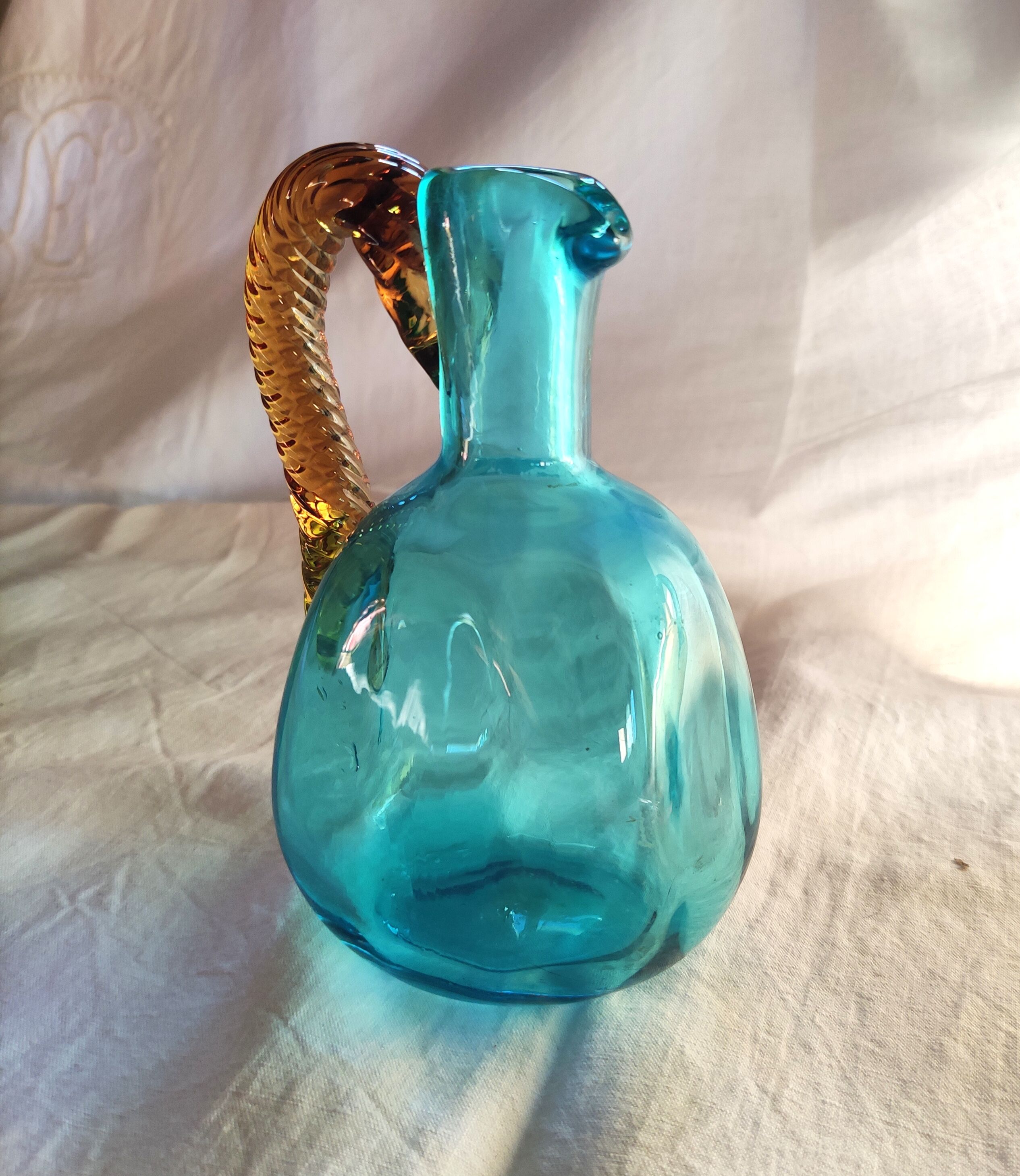 2 antique glass pitchers Georges Sand