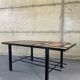 Table basse mid-century, teck, acier et pierre de lave