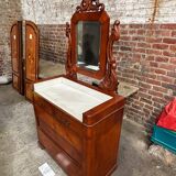 Antique dressing table / Coiffeuse ancienne avec marbre et miroir