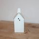White and gold ceramic house lantern – Christmas light decoration