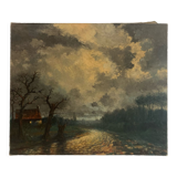 Old painting. Oil on canvas