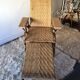Bamboo and vintage rattan long chair, 40s/50s