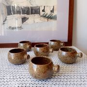 Service à soupe vintage en grès pyrité