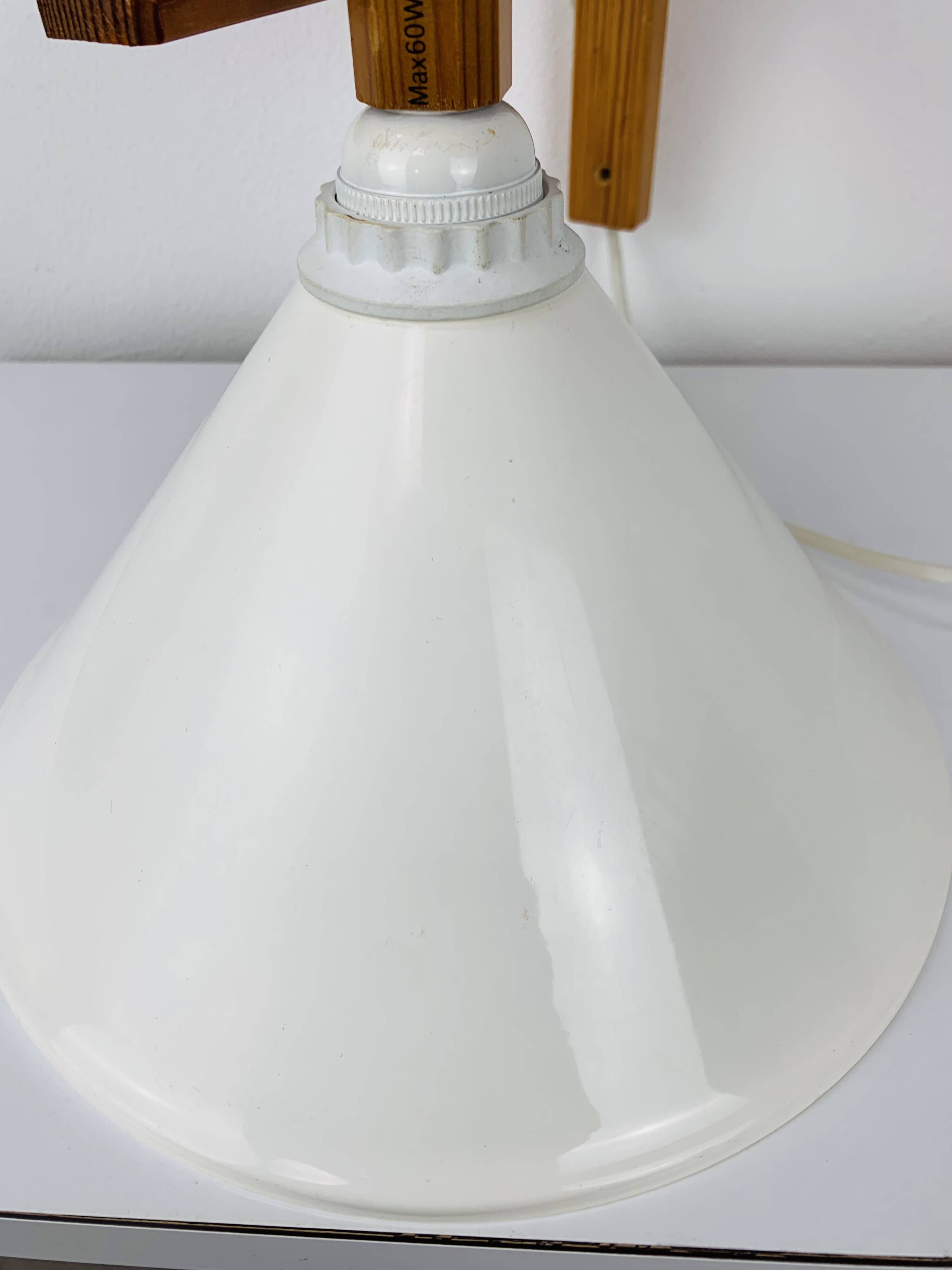 Vintage Ikea pine accordion folding wall lamp, 1980s