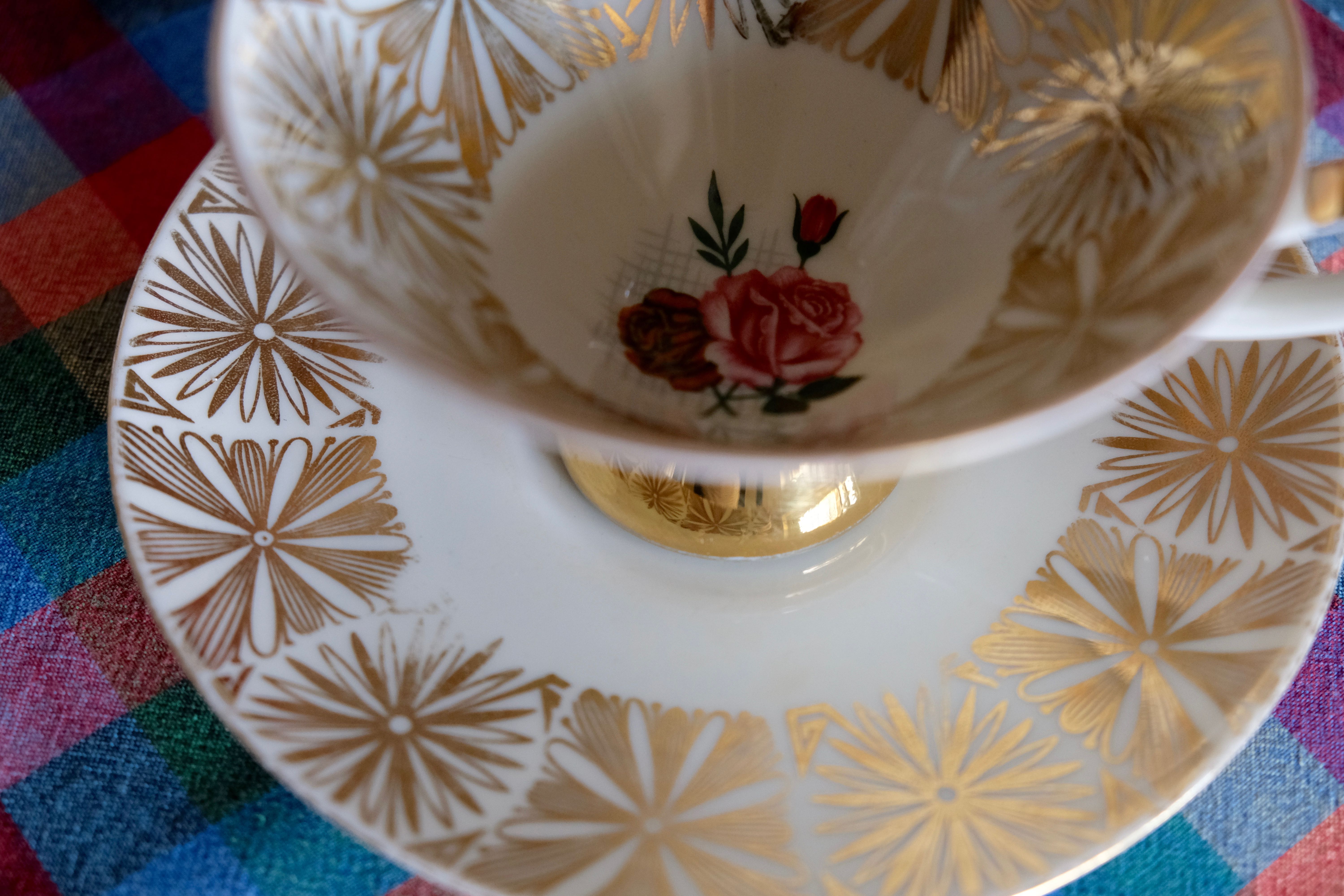 Walking cup tea / coffee porcelain fine Bavarian manufacture Gareis Waldsasse