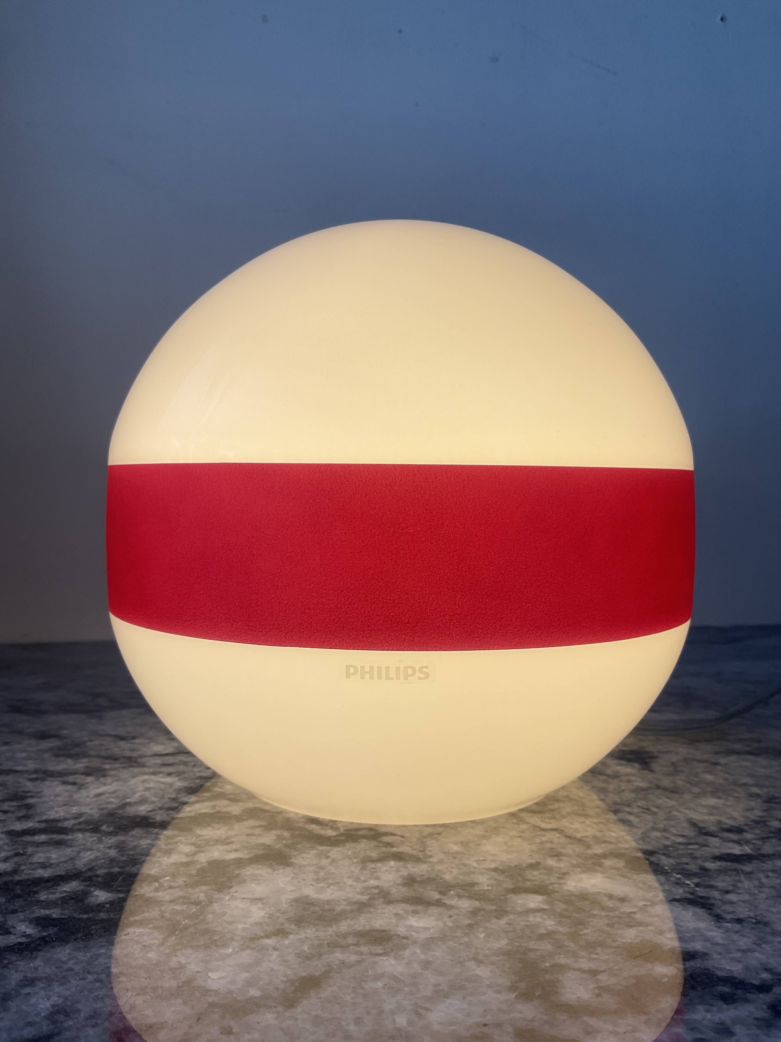 Lampe design Philips en métal et opaline