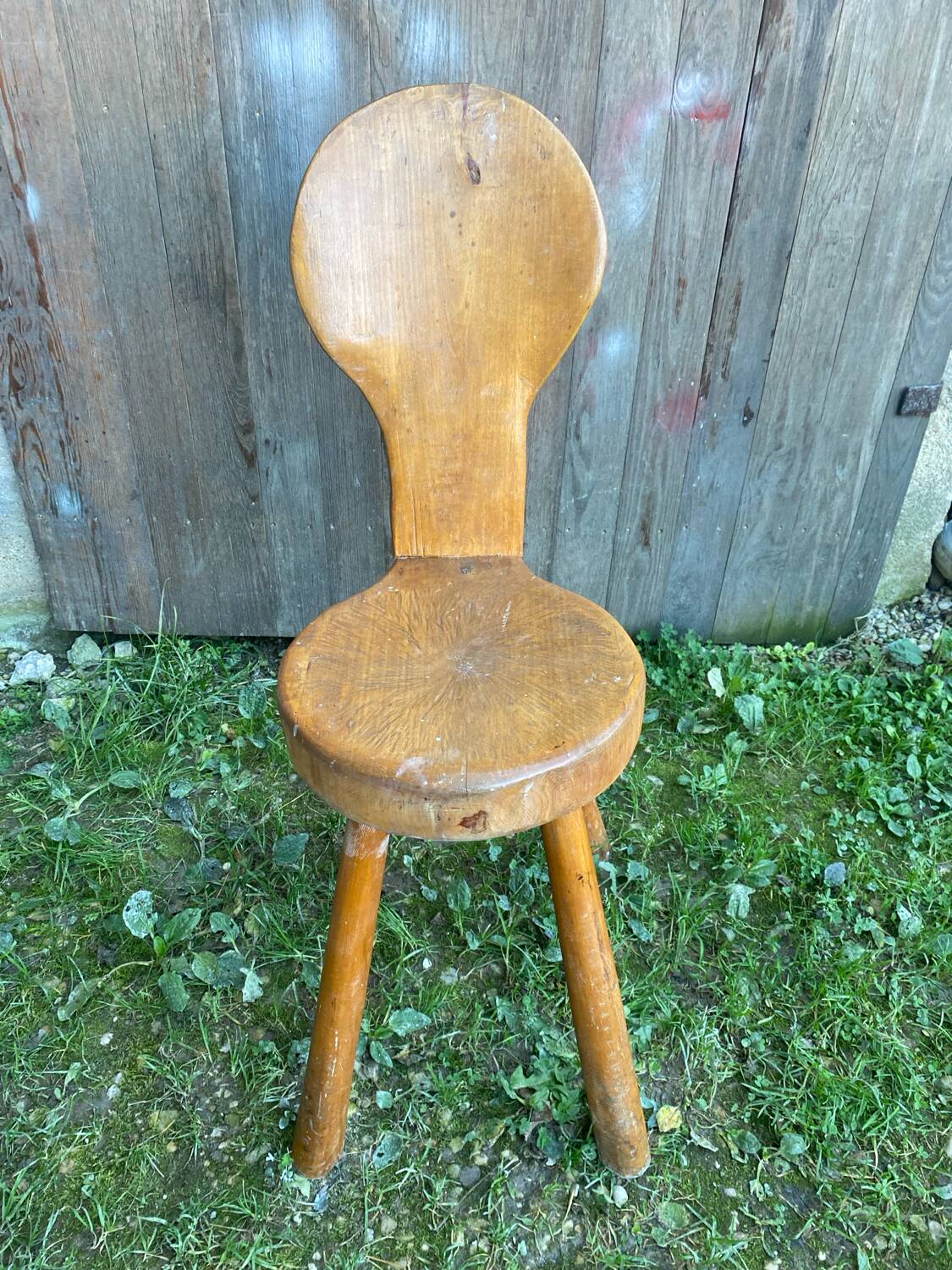 Old brutalist chair deco mountain solid wood vintage