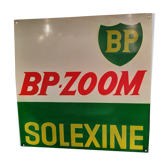 Plaque publicitaire métal peint no émaillée BP solexine huile moto Vespa solex