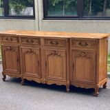 Louis XV sideboard in solid blond wood and marquetry