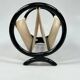 Vintage Round Magazine Rack / Reading Basket, Black Rattan, 1970's