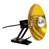 "LITA" Metal Wall Lamp Clamp Lamp with Gold Reflector Vintage 70's