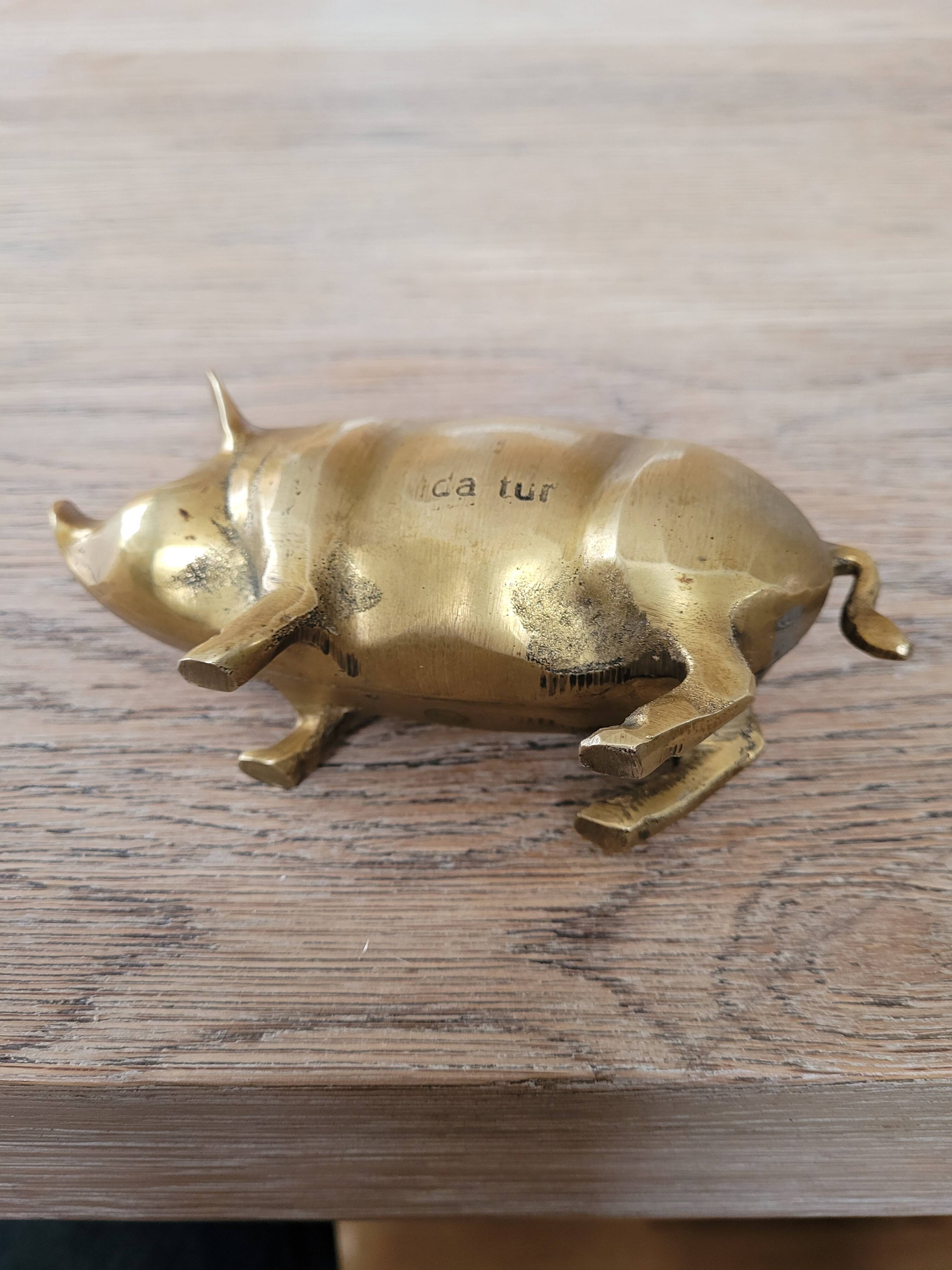 Antique brass/copper pig, from the 1950s.