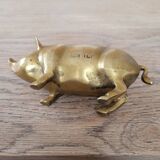 Ancien cochon en laiton / cuivre, des années 1950.