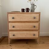 Vintage raw wood chest of drawers