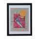 Peinture sur lin, La grue et le soleil doré