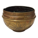 Brass cache-pot with floral pattern, Art Nouveau style.