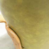 Bruno Rey solid beech bridge armchair for Dietiker 1960 green