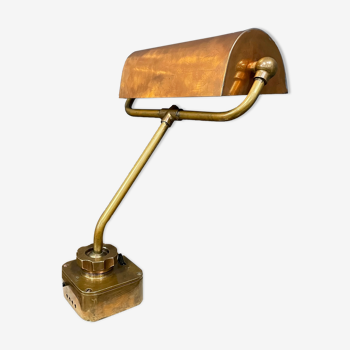 Brass with copper royal navy desk lamp from the 1920s