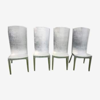 Set of 4 silver chairs dk home