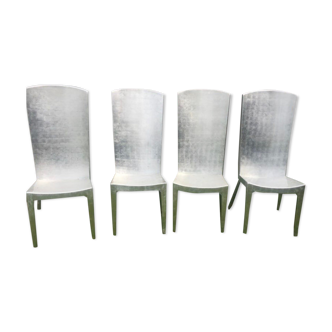 Lot de 4 chaises argentées