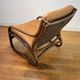 Vintage rattan armchair with leather cushions from 1970