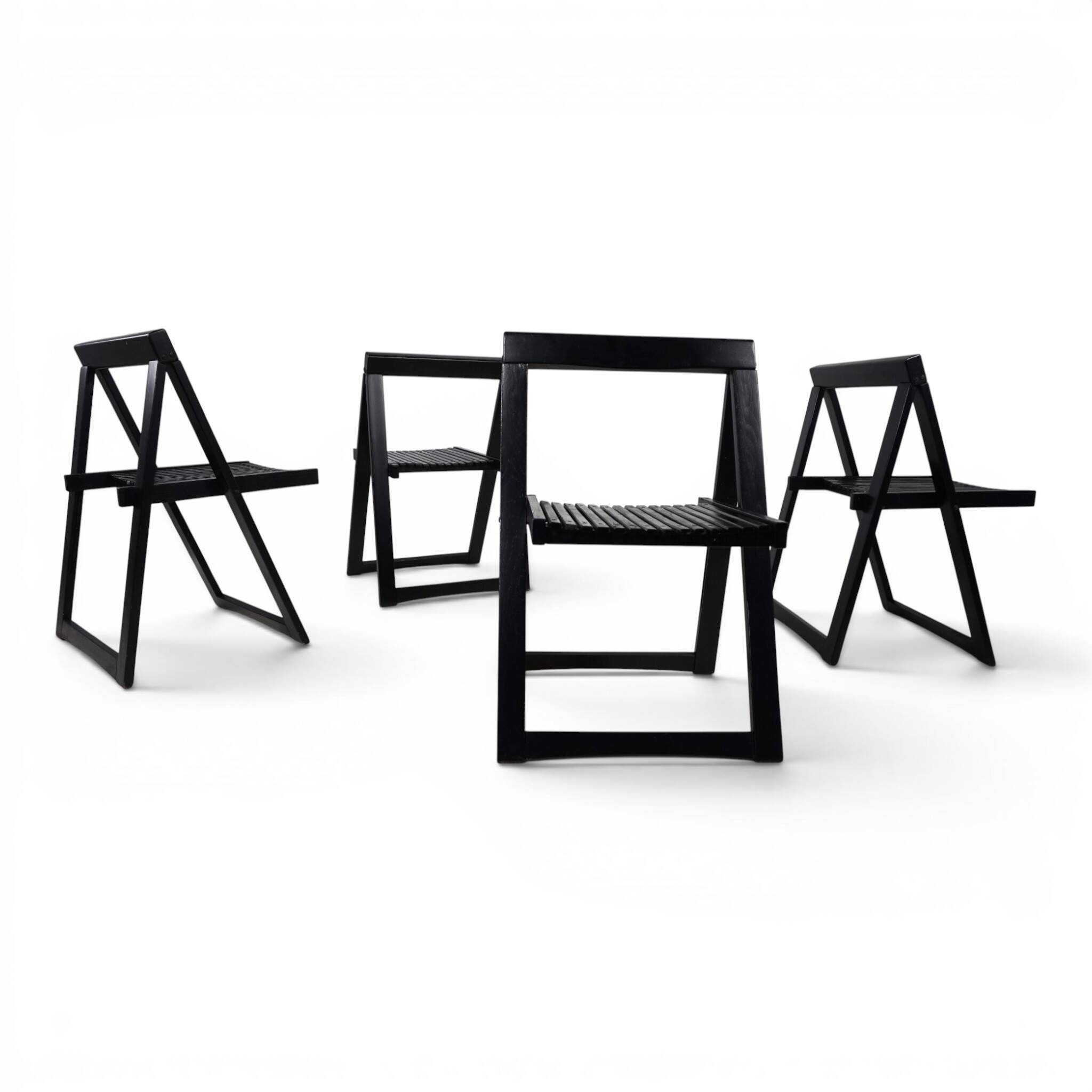 Set of 4 Aldo Jacobi Trieste Folding Chairs for Bazzani, 1960