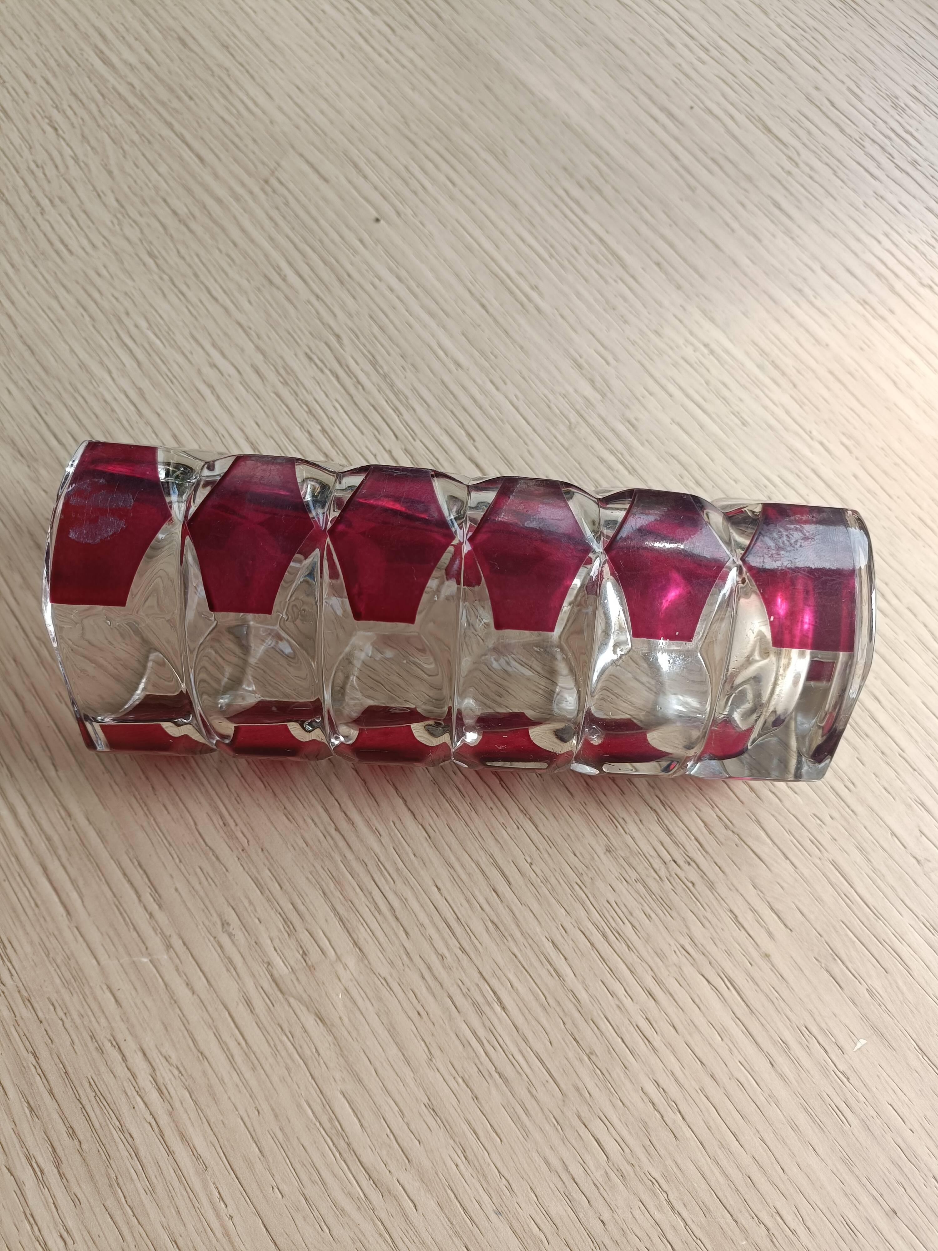 Two-tone art deco molded glass vase