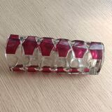 Two-tone art deco molded glass vase