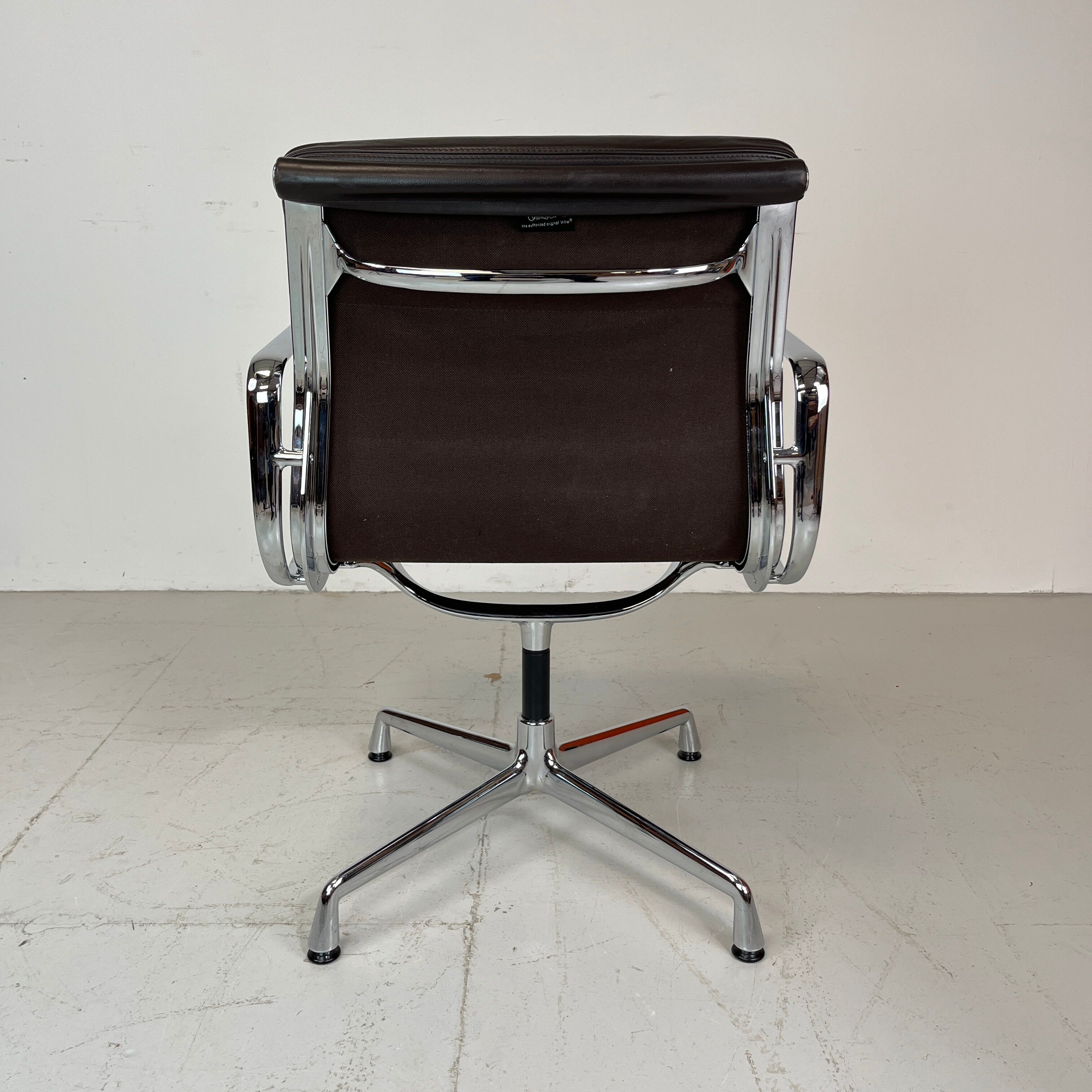 Eames Vitra for Herman Miller brown leather Soft Pad Group chair