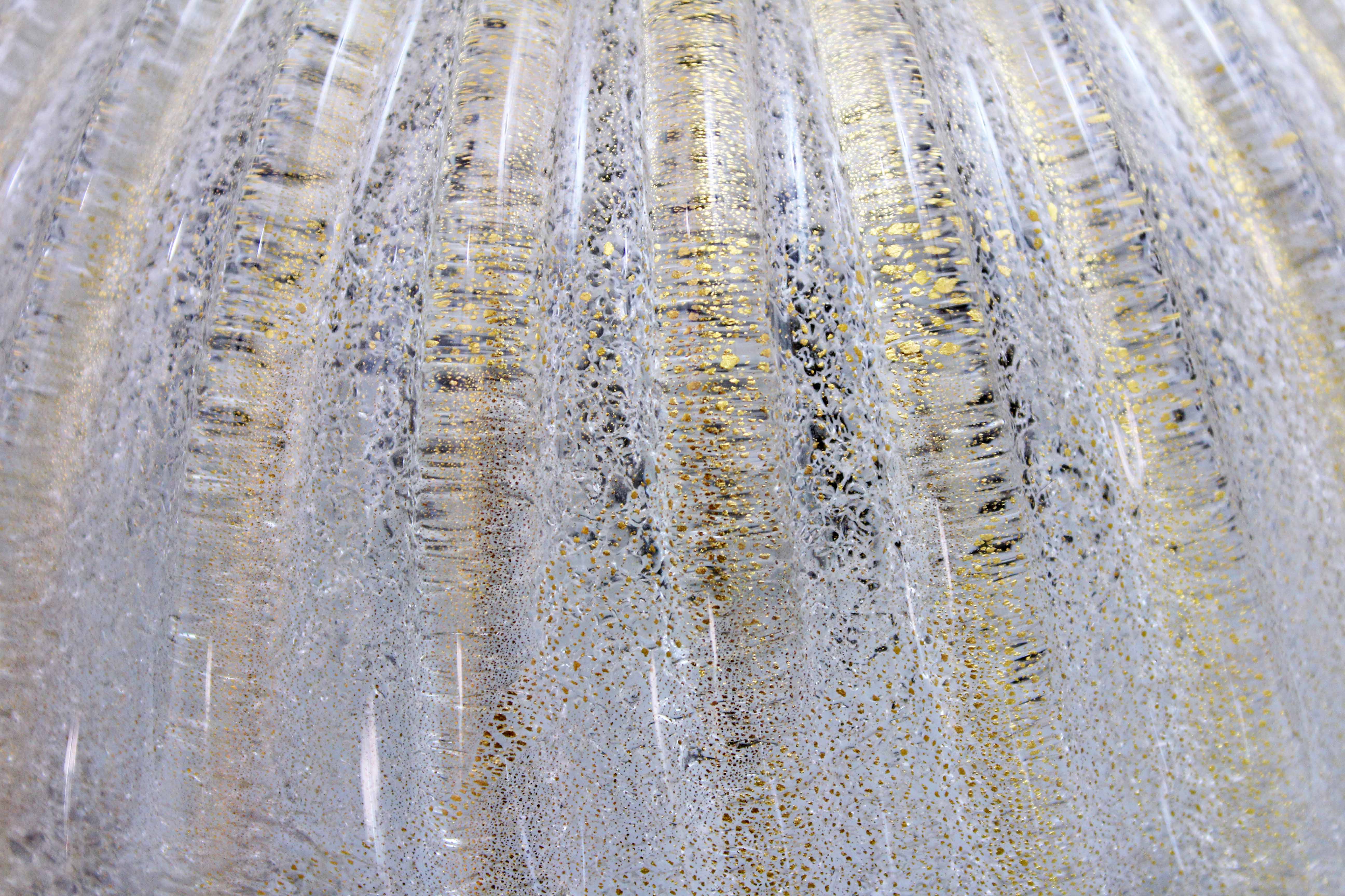 Vintage glass and brass ceiling lamp