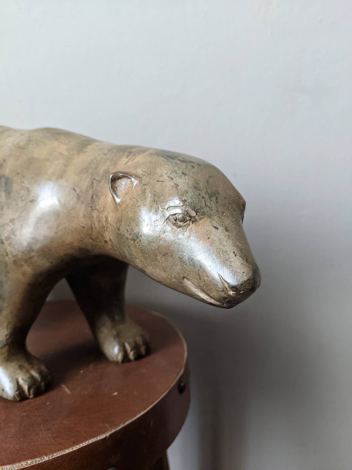 Bronze animal sculpture of a polar bear by Pierre Chenet.