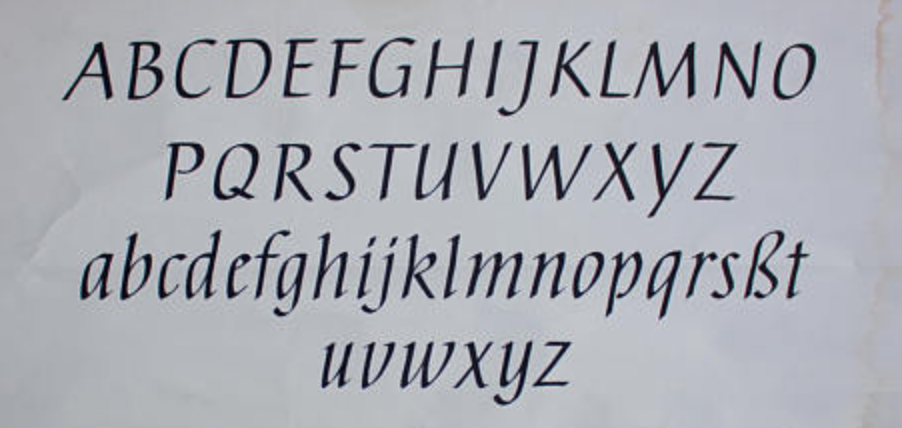 Displays "Alphabet" published by Volk und Wissen Berlin 1954