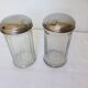 vintage glass and stainless steel sugar bowl