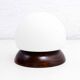Lampe champignon en bois et verre opalin