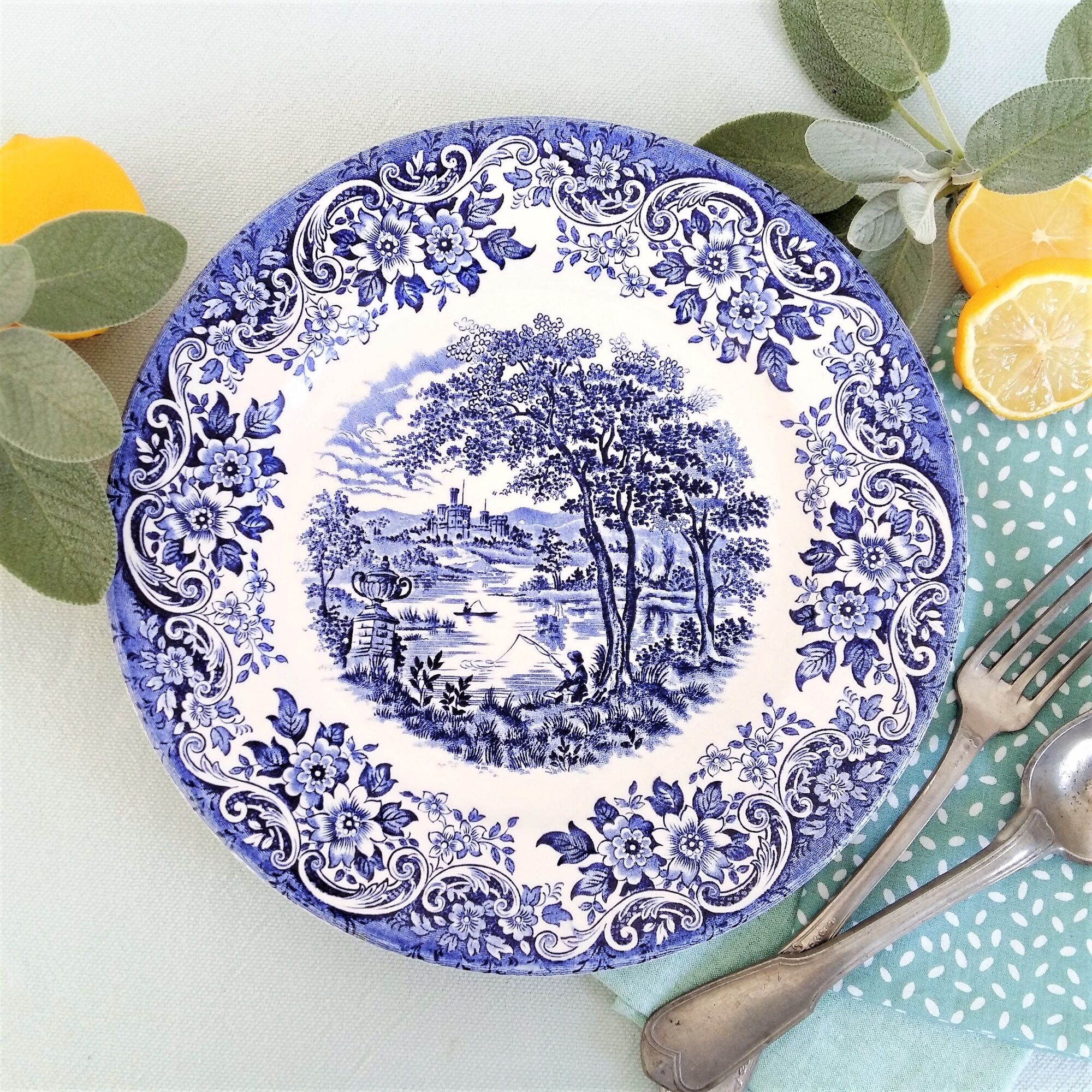 Lot de 6 assiettes de transfert