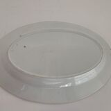 Plat ancien ovale bleu et blanc