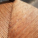 Pair of brutalist wood mulched chairs