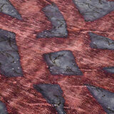 Hand-knotted hi-low pile oriental 1980s 157 cm x 264 cm purple carpet