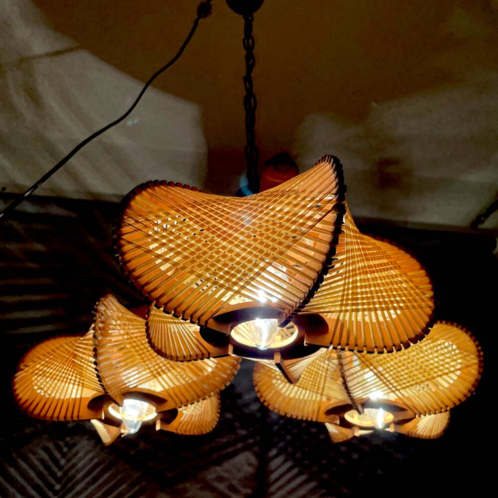 Rustic wooden chandelier